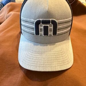 Travis Mathew FlexFit Navy mesh and gray cap L-XL